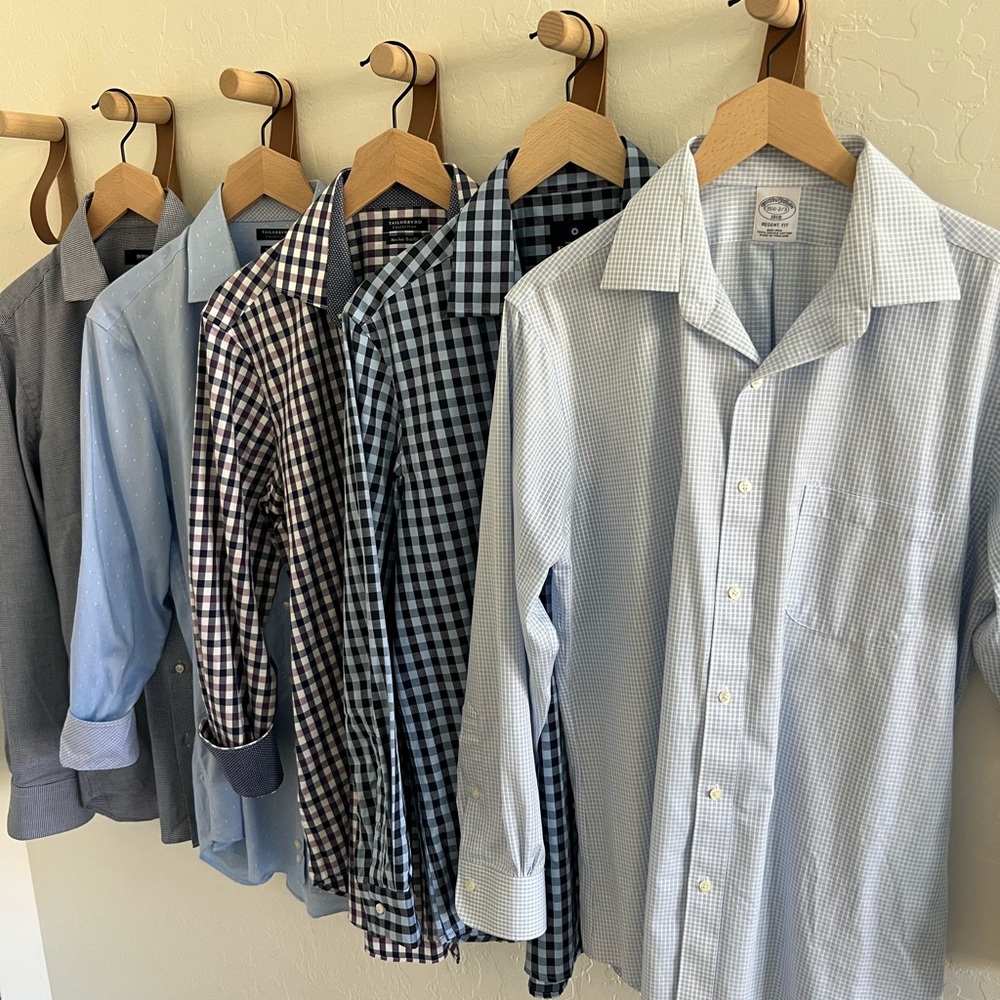 5 Like New Men's Blue Checkered Shirts